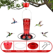 Load image into Gallery viewer, Glass Hummingbird Feeder, 6 Feeding Ports
