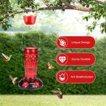 Load image into Gallery viewer, Glass Hummingbird Feeder, 6 Feeding Ports
