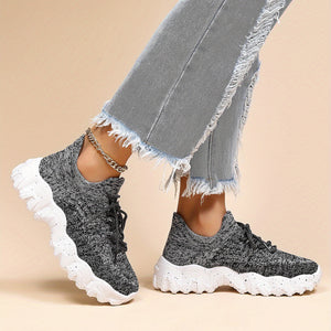 Women's Large Size Color Block Thick Sole Sneakers