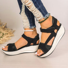 Load image into Gallery viewer, Sandals Women&#39;s Summer New Middle Heel Muffin Wedge Heel Fish Mouth Heel Women&#39;s Sandals
