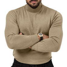 Cargar imagen en el visor de la galería, Men&#39;s Cotton Blend Turtle Neck Knitted Slim Sweater
