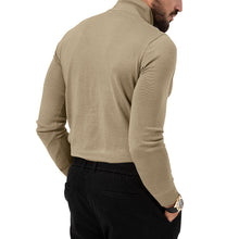 Cargar imagen en el visor de la galería, Men&#39;s Cotton Blend Turtle Neck Knitted Slim Sweater
