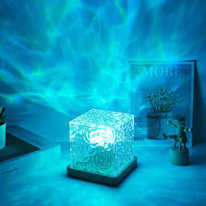 16 Colors Gradual Rotating Flame Water Lamp Wave Light Aurora Projector with Remote Control