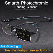 Load image into Gallery viewer, Titanium progressive far and near dual-use reading glasses
