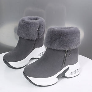 Short-calf suede warm and height-increasing cotton boots