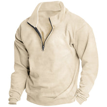 Cargar imagen en el visor de la galería, Men&#39;s Stand collar Sweatshirt Pullover Tops Fleece Half Zip Plain Sports
