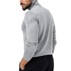 Men's Cotton Blend Turtle Neck Knitted Slim Sweater