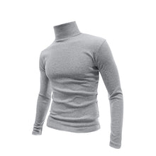 Cargar imagen en el visor de la galería, Men&#39;s Cotton Blend Turtle Neck Knitted Slim Sweater
