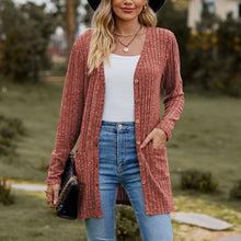Load image into Gallery viewer, Sweaters for Women Cardigan Dressy Solid Open Front Long Knited Cardigan Sweater Fashion Loose Fit Coat Tops
