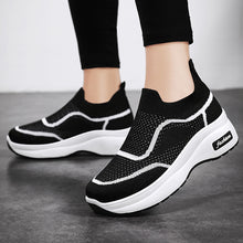 Load image into Gallery viewer, Fashion Spring And Summer Women Sports Shoes Thick Sole Middle Heel Slip On
