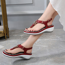Load image into Gallery viewer, Ladies Rubber Sole Casual Wedge Sandals
