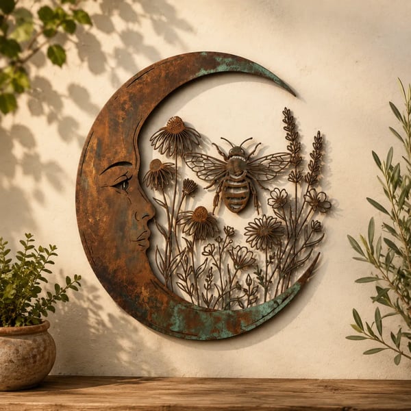 ⏰ LAST DAY 50% OFF - 🌙Metal Crescent Moon Wall Art - A Timeless Garden Accent Inspired by Nature