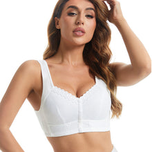 Cargar imagen en el visor de la galería, Front-Clasp Soft Cotton Lace Wire-Free Plus Size Bra for Middle-Aged and Elderly
