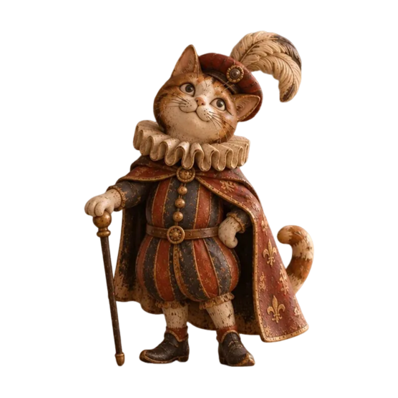 Graddi Medieval Cat Court Figurines