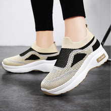 Load image into Gallery viewer, Fashion Spring And Summer Women Sports Shoes Thick Sole Middle Heel Slip On
