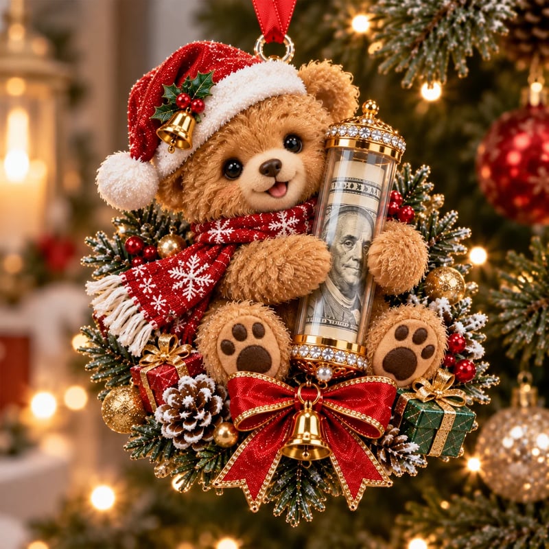 💵 Christmas Cash Gift Ornament - ✨A Fun Way to Give Money This Christmas