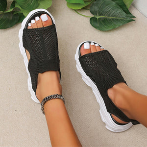 Women's Knitted Elastic Platform Casual Sandals