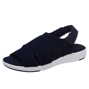 Ladies Plus Size Breathable Mesh Flat Sandals