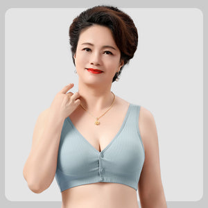 Cotton Breathable Plus Size Front Button Bra