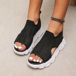 Women's Knitted Elastic Platform Casual Sandals