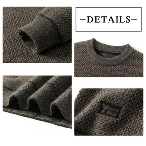 Men's Warm Cozy Lined Solid Color Premium Sweater