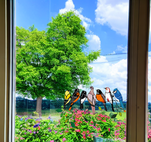 Birds Stained Glass Window Hangings