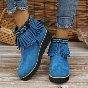 Womens Booties Casual Ankle Boots Work Women Side Zipper Faux Suede Winter Shoes