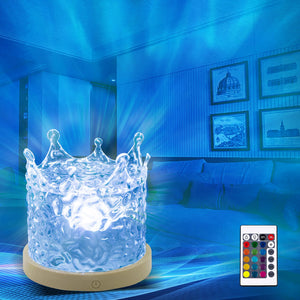 16 Colors Gradual Rotating Flame Water Lamp Wave Light Aurora Projector with Remote Control