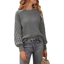 Load image into Gallery viewer, Women&#39;s Pullover Crew Neck Sweater Casual Long Sleeve Loose Chunky Knit Jumper Blouse Tops
