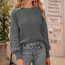 Cargar imagen en el visor de la galería, Women&#39;s Pullover Crew Neck Sweater Casual Long Sleeve Loose Chunky Knit Jumper Blouse Tops
