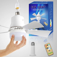 Cargar imagen en el visor de la galería, 2-In-1 Portable Ceiling Fan &amp; Light With Extender + Remote Control
