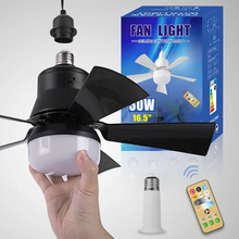 Cargar imagen en el visor de la galería, 2-In-1 Portable Ceiling Fan &amp; Light With Extender + Remote Control
