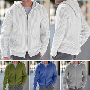 Men Hooded Knitted Sweater Jumper Cardigan Outwear Hooide Casual Long Sleeve Top