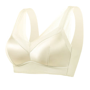 Women's Satin Mesh Comfortable Wireless Bra