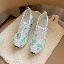 Cargar imagen en el visor de la galería, 2023 principios de la primavera nueva malla zapatos individuales señaló muffin grueso fondo zapatos casuales bordados zapatos de las mujeres
