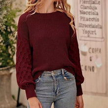 Cargar imagen en el visor de la galería, Women&#39;s Pullover Crew Neck Sweater Casual Long Sleeve Loose Chunky Knit Jumper Blouse Tops
