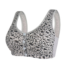 Cargar imagen en el visor de la galería, Leopard print soft cotton button-front bra
