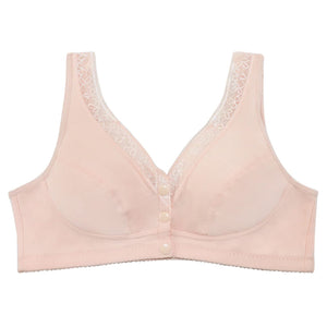 Zip Front Lace Push Up No Wire Bra