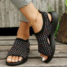 Cargar imagen en el visor de la galería, Ladies Fly Woven Thick Sole Casual Breathable Sandals
