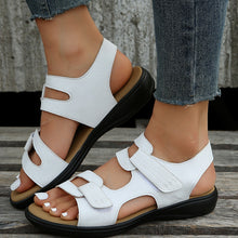 Load image into Gallery viewer, Flat Velcro Peep Toe Sandals
