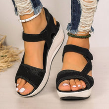 Cargar imagen en el visor de la galería, Sandals Women&#39;s Summer New Middle Heel Muffin Wedge Heel Fish Mouth Heel Women&#39;s Sandals
