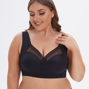 Integrated Fixed Cup GluE-free Plus Size Sports Bra