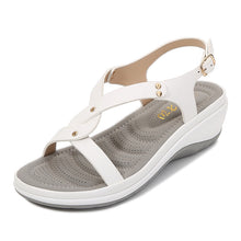 Load image into Gallery viewer, Women&#39;s Solid Round Toe Wedge Sandals
