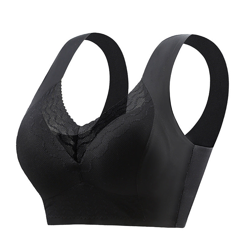 Women Solid Comfort Wireless Lace Bra