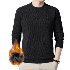 Men's Warm Cozy Lined Solid Color Premium Sweater