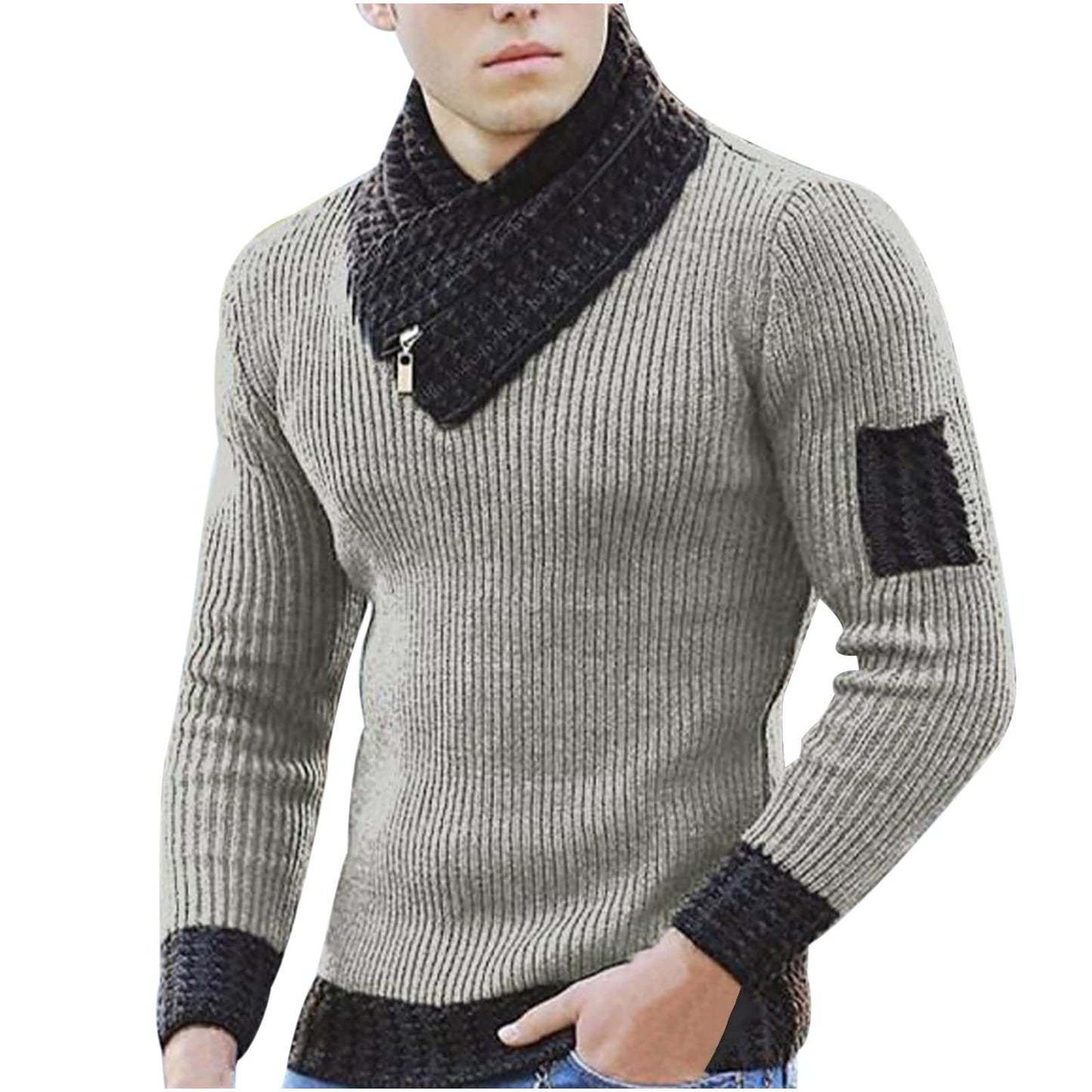 Men Turtleneck Winter Warm Cotton Pullovers Sweaters
