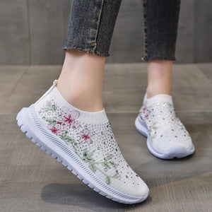 Women's Rhinestone Stretch Casual Breathable Sneakers