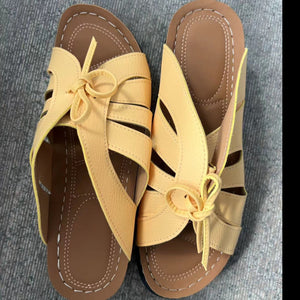 Women's Bow Decorated Wedge Thick Sole Light Slippers