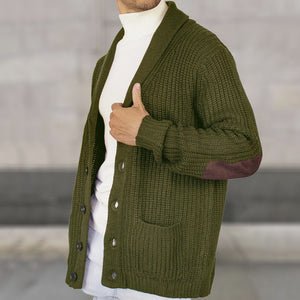 Men Long Sleeve Loose Cardigan Turn-down Collar Coat