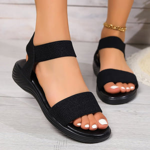 New Large Size Wide Strip Color Matching Sandals